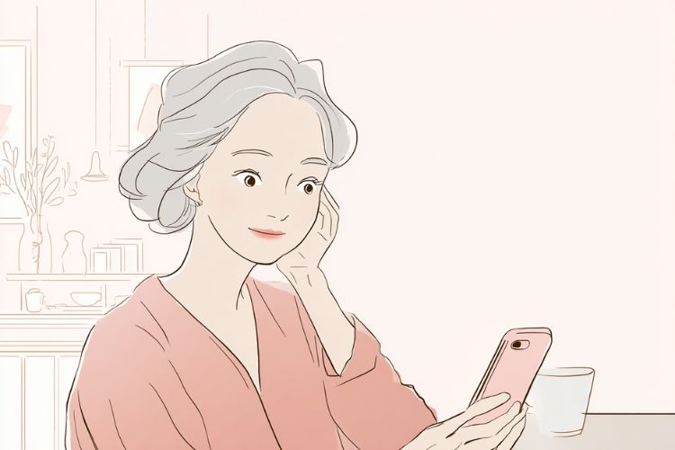 スマートフォンで眼瞼下垂について調べている