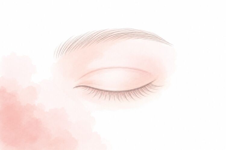二重のラインが薄くなったまぶたのイラスト
